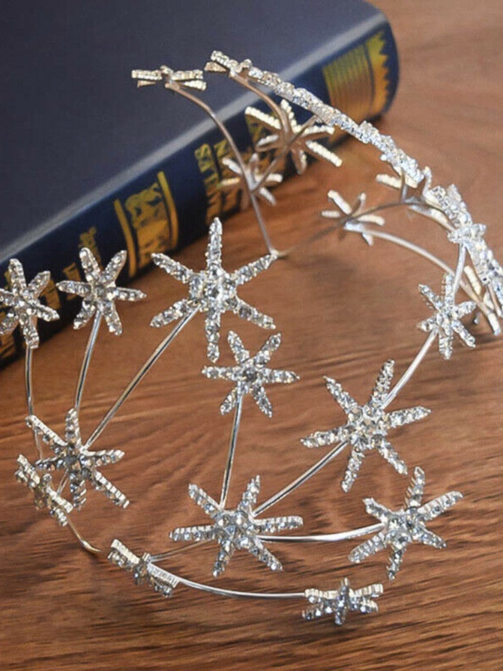 Women's Crystal Headband Hairband Star Hair Crown Tiara Jewelled Wedding Prom